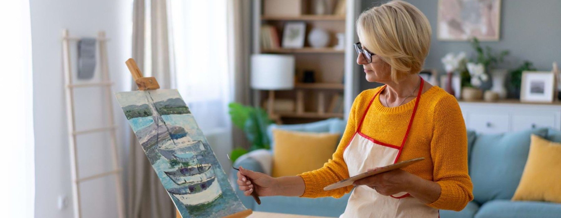 a person painting a picture